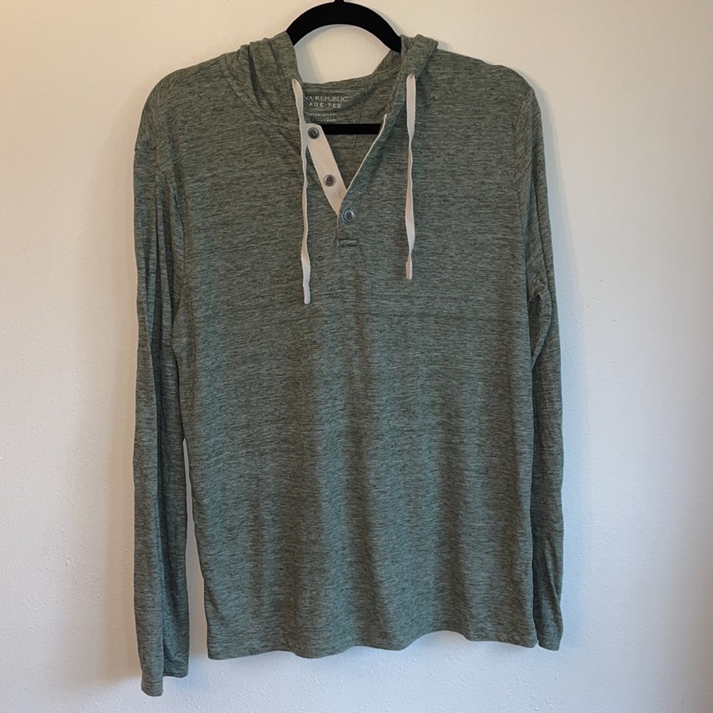 Banana Republic Green Henley Hoodie - Size M